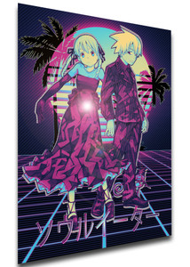 Poster - Vaporwave 80s Style - Soul Eater - Maka Albarn & Soul Evans SA0550