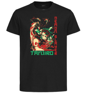 T-Shirt Unisex Black - Japanese Style - Demon Slayer - Tanjiro