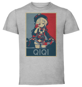 T-Shirt Unisex Grey - Propaganda - Genshin Impact - Qiqi SA0598 T-Shirt Unisex Grey - Propaganda - Genshin Impact - Qiqi SA0598