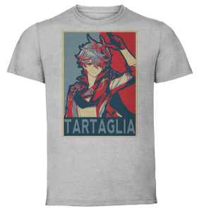 T-Shirt Unisex Grey - Propaganda - Genshin Impact - Tartaglia SA0644 T-Shirt Unisex Grey - Propaganda - Genshin Impact - Tartaglia SA0644