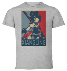 T-Shirt Unisex Grey - Propaganda - Genshin Impact - Xiangling SA0603 T-Shirt Unisex Grey - Propaganda - Genshin Impact - Xiangling SA0603