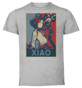 T-Shirt Unisex Grey - Propaganda - Genshin Impact - Xiao SA0604 T-Shirt Unisex Grey - Propaganda - Genshin Impact - Xiao SA0604