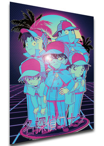 Poster Vaporwave 80s Style - Detective Conan - Detective Boys - LL2114