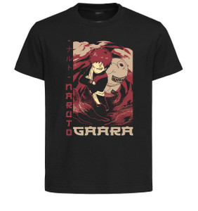 T-Shirt Unisex Black Japanese Style - Naruto - Sabaku no Gaara