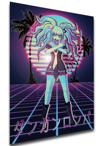 Poster Vaporwave 80s Style - Danganronpa - Junko Enoshima SA0791 Poster Vaporwave 80s Style - Danganronpa - Junko Enoshima SA0791