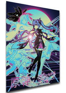 Poster Vaporwave 80s Style - Genshin Impact - Keqing SA0799 Poster Vaporwave 80s Style - Genshin Impact - Keqing SA0799