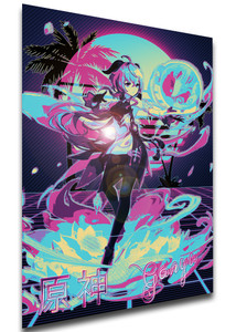 Poster Vaporwave 80s Style - Genshin Impact - Ganyu SA0796 Poster Vaporwave 80s Style - Genshin Impact - Ganyu SA0796