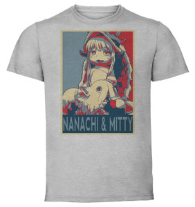 T-Shirt Unisex Grey Propaganda - Made in Abyss - Nanachi & Mitty SA0737 T-Shirt Unisex Grey Propaganda - Made in Abyss - Nanachi & Mitty SA0737