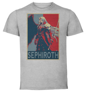 T-Shirt Unisex Grey Propaganda - Smash Bros - Sephiroth - LL2572