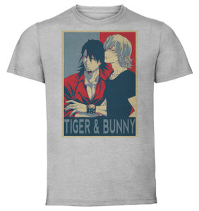 T-Shirt Unisex Grey Propaganda - Tiger & Bunny - Characters SA0754 T-Shirt Unisex Grey Propaganda - Tiger & Bunny - Characters SA0754