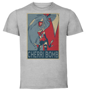 T-Shirt Unisex Grey SA0443 - Propaganda - Hazbin Hotel - Cherri Bomb T-Shirt Unisex Grey SA0443 - Propaganda - Hazbin Hotel - Cherri Bomb