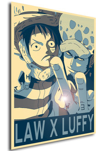 Poster - Propaganda Yaoi - One Piece - Trafalgar Law x Luffy