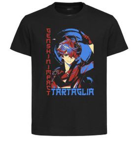 T-Shirt Unisex Black Japanese Style - Genshin Impact - Childe Tartaglia T-Shirt Unisex Black Japanese Style - Genshin Impact - Childe Tartaglia