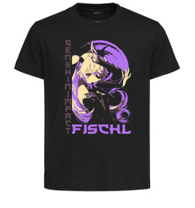T-Shirt Unisex Black Japanese Style - Genshin Impact - Fischl