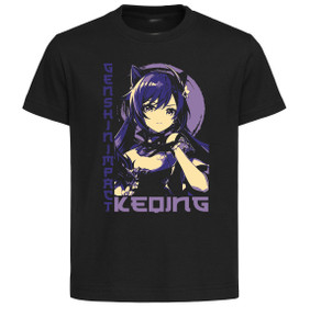 T-Shirt Unisex Black Japanese Style - Genshin Impact - Keqing T-Shirt Unisex Black Japanese Style - Genshin Impact - Keqing