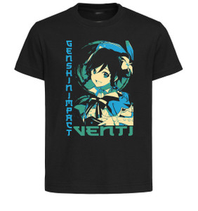 T-Shirt Unisex Black Japanese Style - Genshin Impact - Venti
