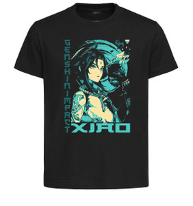 T-Shirt Unisex Black Japanese Style - Genshin Impact - Xiao