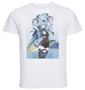 T-Shirt Unisex White Videogame - Genshin Impact - Eula T-Shirt Unisex White Videogame - Genshin Impact - Eula