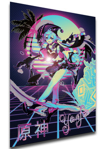 Poster Vaporwave 80s Style - Genshin Impact - Yanfei SA0825 Poster Vaporwave 80s Style - Genshin Impact - Yanfei SA0825