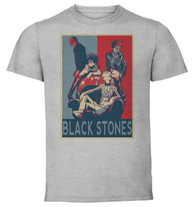 T-Shirt Unisex Grey Propaganda - Nana - Black Stones SA0847 T-Shirt Unisex Grey Propaganda - Nana - Black Stones SA0847