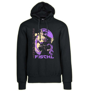 Hoodie Unisex Black Japanese Style - Genshin Impact - Fischl