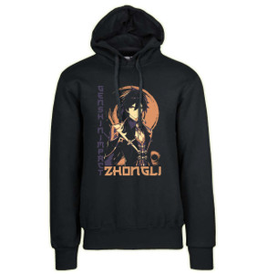 Hoodie Unisex Black Japanese Style - Genshin Impact - Zhongli Hoodie Unisex Black Japanese Style - Genshin Impact - Zhongli