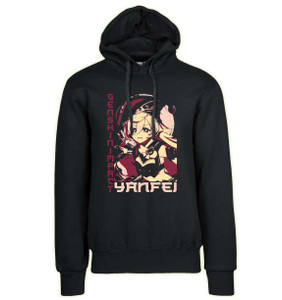 Hoodie Unisex Black Japanese Style - Genshin Impact - Yanfei Hoodie Unisex Black Japanese Style - Genshin Impact - Yanfei