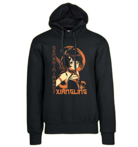 Hoodie Unisex Black Japanese Style - Genshin Impact - Xiangling Hoodie Unisex Black Japanese Style - Genshin Impact - Xiangling