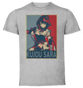 T-Shirt Unisex Grey Propaganda - Genshin Impact - Kujou Sara SA0859 T-Shirt Unisex Grey Propaganda - Genshin Impact - Kujou Sara SA0859