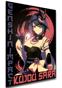 Poster Japanese Style - Genshin Impact - Kujou Sara Poster Japanese Style - Genshin Impact - Kujou Sara
