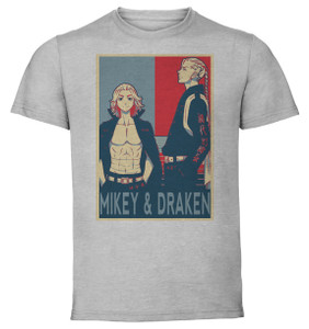 T-Shirt Unisex Grey Propaganda - Tokyo Revengers - Mikey & Draken SA0834