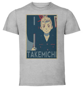 T-Shirt Unisex Grey Propaganda - Tokyo Revengers - Takemichi Hanagaki SA0890 T-Shirt Unisex Grey Propaganda - Tokyo Revengers - Takemichi Hanagaki SA0890