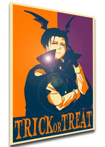 Poster Propaganda Helloween - Trick or Treat - Attack on Titan - Levi Ackerman Vampire SA0911