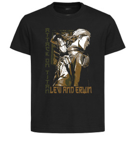 T-Shirt Unisex Black Japanese Style - Attack on Titan - Levi Ackerman and Erwin Smith SA0905 T-Shirt Unisex Black Japanese Style - Attack on Titan - Levi Ackerman and Erwin Smith SA0905