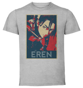 T-Shirt Unisex Grey Propaganda - Attack on Titan - Eren Jaeger Variant 02 SA0829 T-Shirt Unisex Grey Propaganda - Attack on Titan - Eren Jaeger Variant 02 SA0829