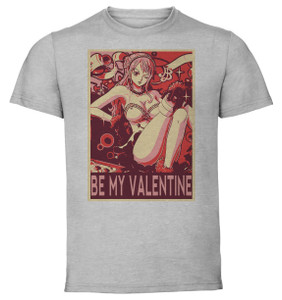 T-Shirt Unisex Grey Propaganda Valentine's Day - One Piece - Nami - Be My Valentine SA0962 T-Shirt Unisex Grey Propaganda Valentine's Day - One Piece - Nami - Be My Valentine SA0962