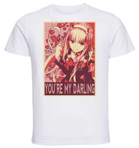 T-Shirt Unisex White Propaganda Valentine's Day - Darling in the Franxx - Zero Two - You're my darling T-Shirt Unisex White Propaganda Valentine's Day - Darling in the Franxx - Zero Two - You're my darling