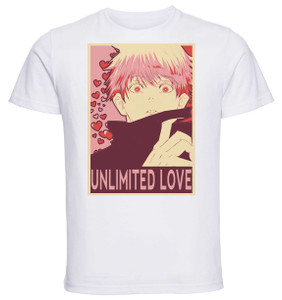 T-Shirt Unisex White Propaganda Valentine's Day - Jujutsu Kaisen - Satoru Gojo - Unlimited Love SA0674 T-Shirt Unisex White Propaganda Valentine's Day - Jujutsu Kaisen - Satoru Gojo - Unlimited Love SA0674