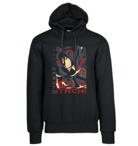 Hoodie Unisex Black Japanese Style - Naruto - Itachi Uchiha