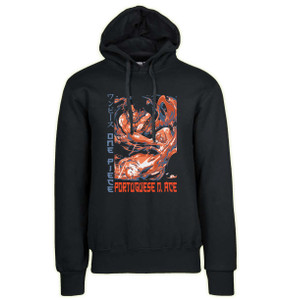 Hoodie Unisex Black Japanese Style - One Piece - Portuguese D Ace SA0951 Hoodie Unisex Black Japanese Style - One Piece - Portuguese D Ace SA0951