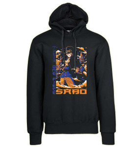 Hoodie Unisex Black Japanese Style - One Piece - Sabo SA0958 Hoodie Unisex Black Japanese Style - One Piece - Sabo SA0958
