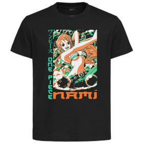 T-Shirt Unisex Black Japanese Style - One Piece - Nami SA0952