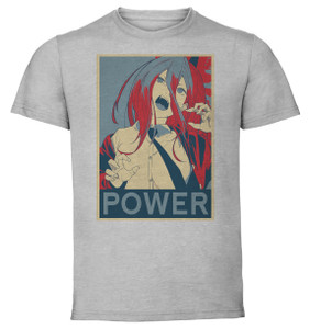 T-Shirt Unisex Grey Propaganda - Chainsaw Man - Power SA0975 T-Shirt Unisex Grey Propaganda - Chainsaw Man - Power SA0975