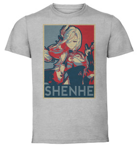 T-Shirt Unisex Grey Propaganda - Genshin Impact - Shenhe SA0985