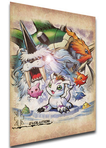 Poster Wanted - Digimon Adventure - Gomamon Evolution - LL1105 Poster Wanted - Digimon Adventure - Gomamon Evolution - LL1105