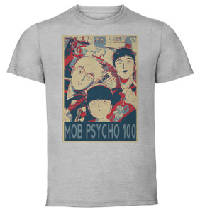 T-Shirt Unisex Grey Propaganda - Mob Psycho 100 - Characters SA1026 T-Shirt Unisex Grey Propaganda - Mob Psycho 100 - Characters SA1026