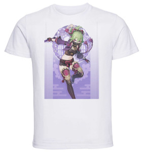 T-Shirt Unisex White Videogame - Genshin Impact - Kuki Shinobu T-Shirt Unisex White Videogame - Genshin Impact - Kuki Shinobu