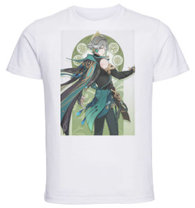 T-Shirt Unisex White Videogame - Genshin Impact - Alhaitham T-Shirt Unisex White Videogame - Genshin Impact - Alhaitham
