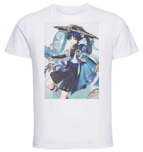 T-Shirt Unisex White Videogame - Genshin Impact - Wanderer Scaramouche T-Shirt Unisex White Videogame - Genshin Impact - Wanderer Scaramouche