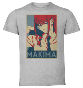 T-Shirt Unisex Grey Propaganda - Chainsaw Man - Makima Variant 01 SA1052 T-Shirt Unisex Grey Propaganda - Chainsaw Man - Makima Variant 01 SA1052